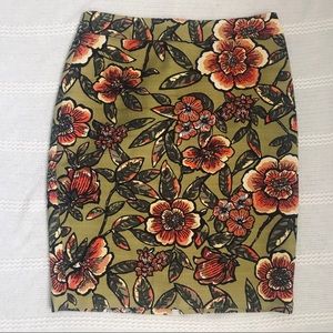 LOFT Floral Print Pencil Skirt / 6